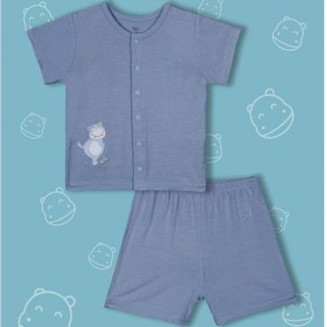 BB010. cổ vịt- Set đồ đùi tay ngắn cúc giữa cho bé- Bu