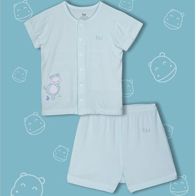 BB010. mint- Set đồ đùi tay ngắn cúc giữa cho bé- Bu