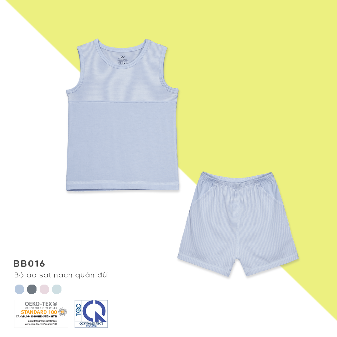 BB016.Blue- Bộ đồ ba lỗ cho bé- Bu
