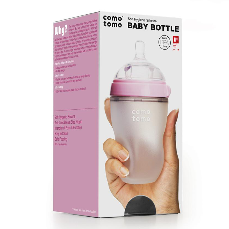 Bình sữa Comotomo Baby Bottle 250ml (Single) - Màu Hồng