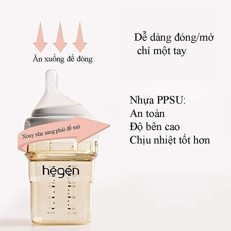 Bình sữa Hegen PPSU 150ml núm ti dành cho bé