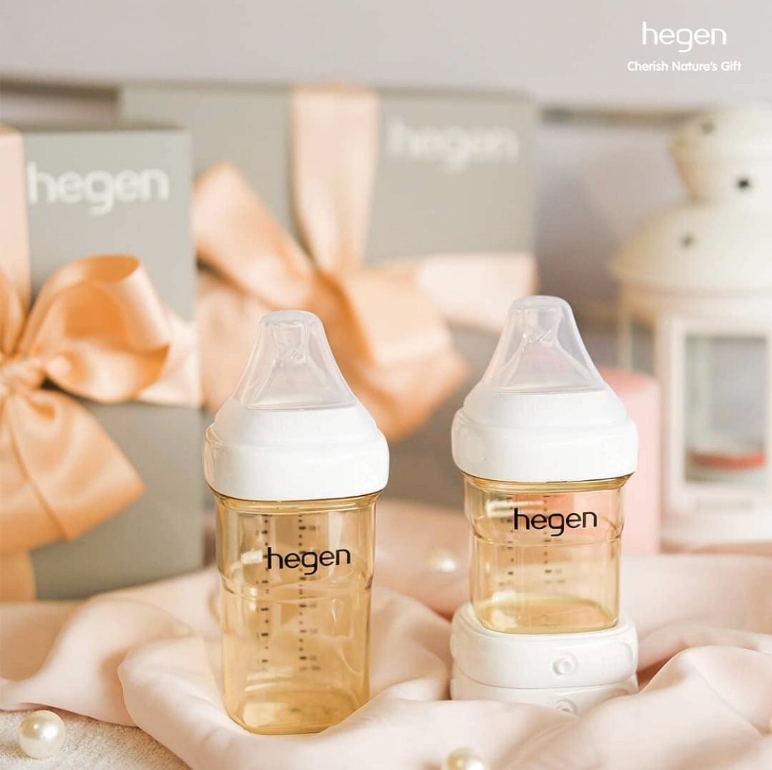 Bình sữa Hegen PPSU 240ml núm ti dành cho bé 3-6 tháng tuổi