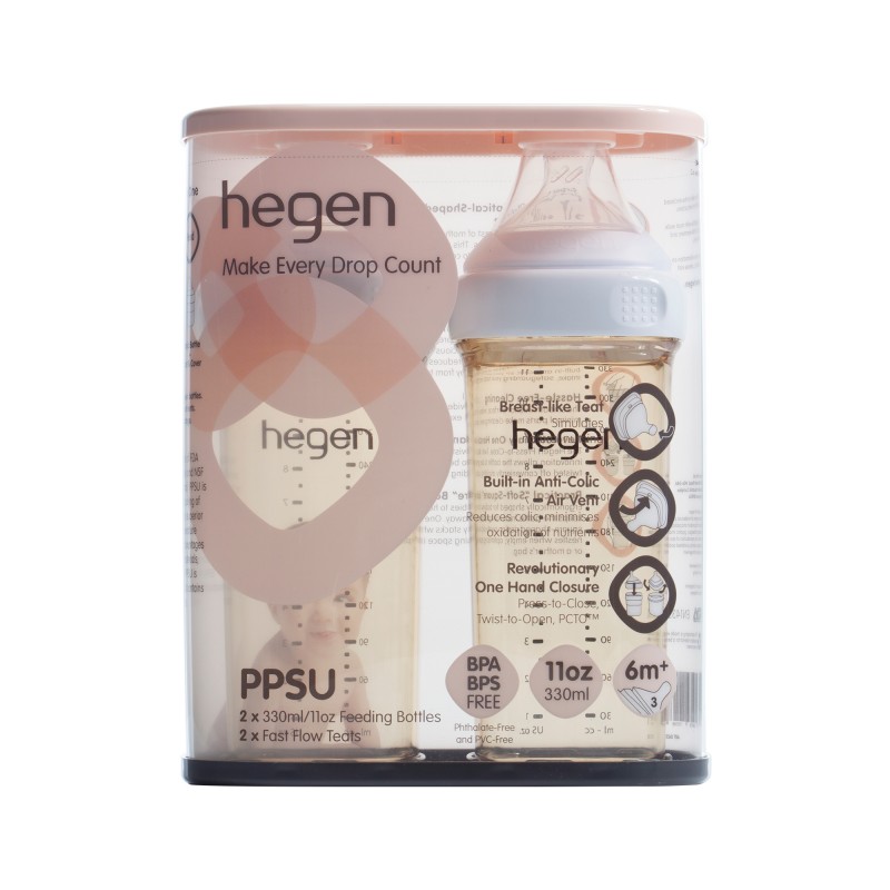 Bình sữa Hegen PPSU 330ml núm ti dành cho bé trên 6 tháng tuổi