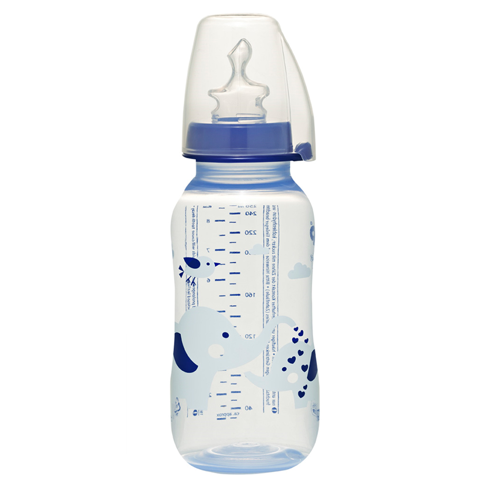 Bình sữa NIP nhựa cổ thường xanh 250ml (0-6M)