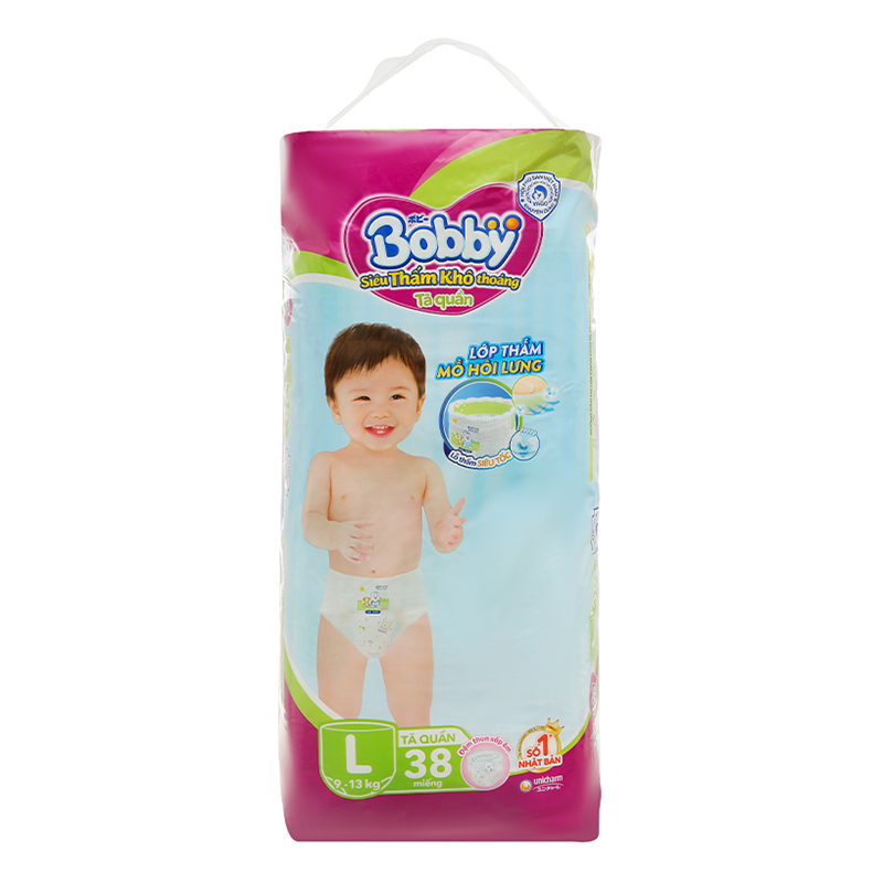 Bỉm - Tã quần Bobby Fresh Pants Size L - 38 miếng (9 - 13kg)