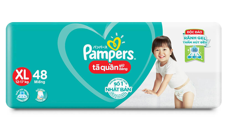Bỉm - Tã quần Pampers Jumbo size XL 48 miếng (Bé 12-17kg)