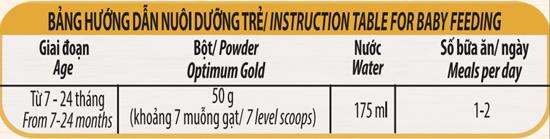Bột ăn dặm Optimum Gold Yến mạch bí đỏ măng tây - Hộp giấy 200g