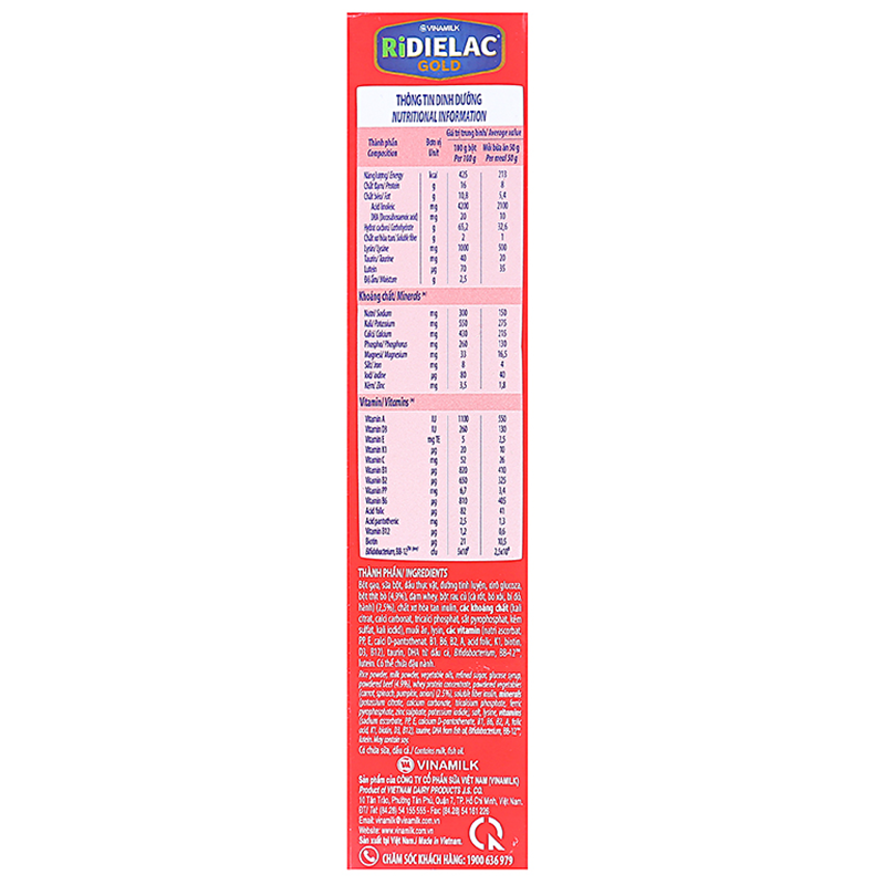 Bột ăn dặm Ridielac Gold Bò Rau Củ - Hộp giấy 200g