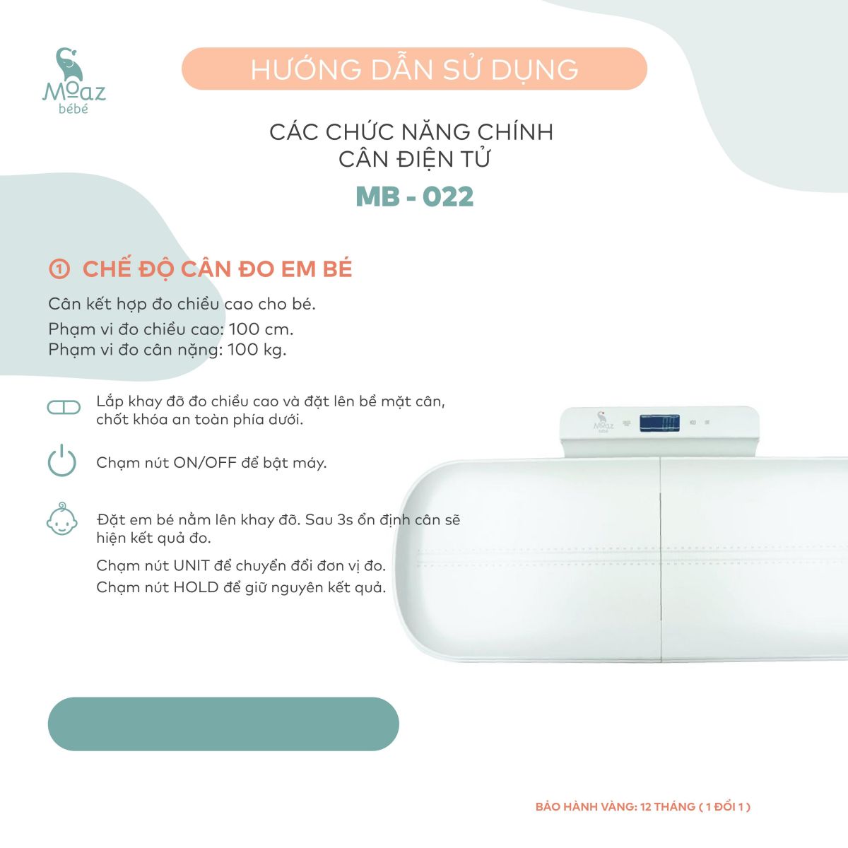 Cân điện tử thông minh Moaz BéBé MB-022