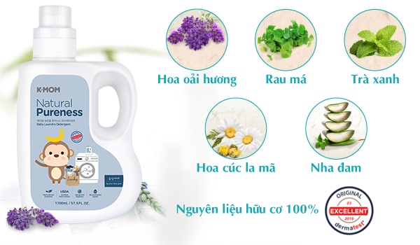 Cấu tạo của nước giặt hữu cơ K-Mom (dạng can 1700ml)