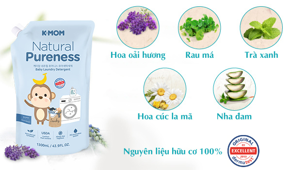 Cấu tạo của nước giặt hữu cơ K-Mom (dạng túi 1300ml)