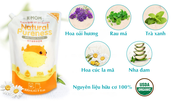 Cấu tạo của nước xả vải hữu cơ K-Mom Hàn Quốc