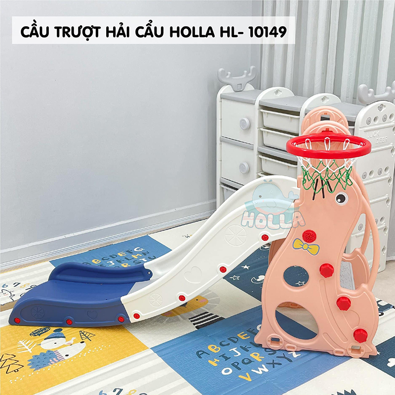 Cầu trượt đơn hải cẩu Holla màu hồng HL-10149