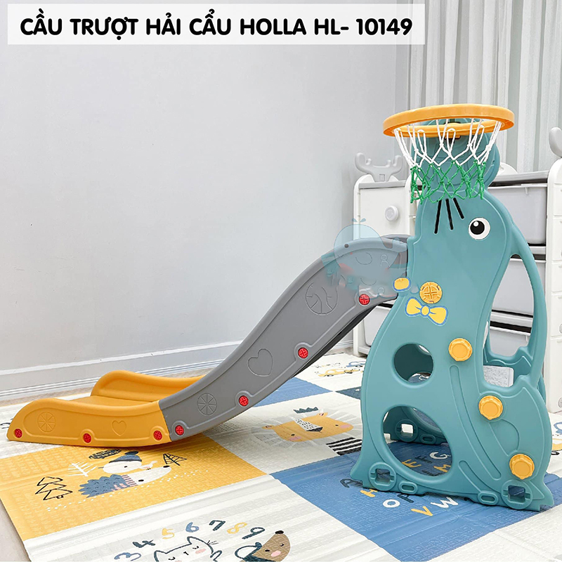 Cầu trượt đơn hải cẩu Holla màu xanh lá HL-10149