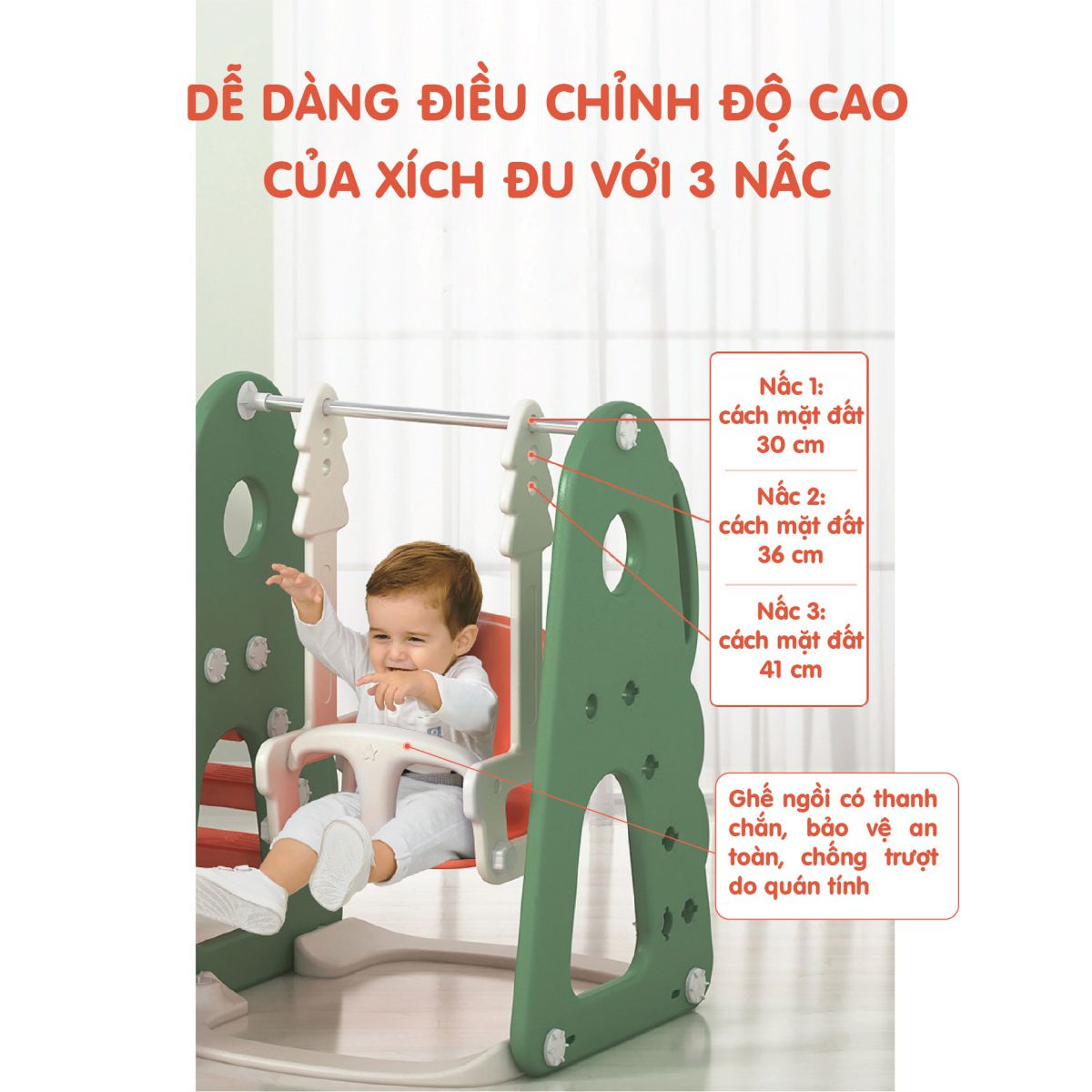 Cầu trượt Holla 5in1 2021 màu xanh