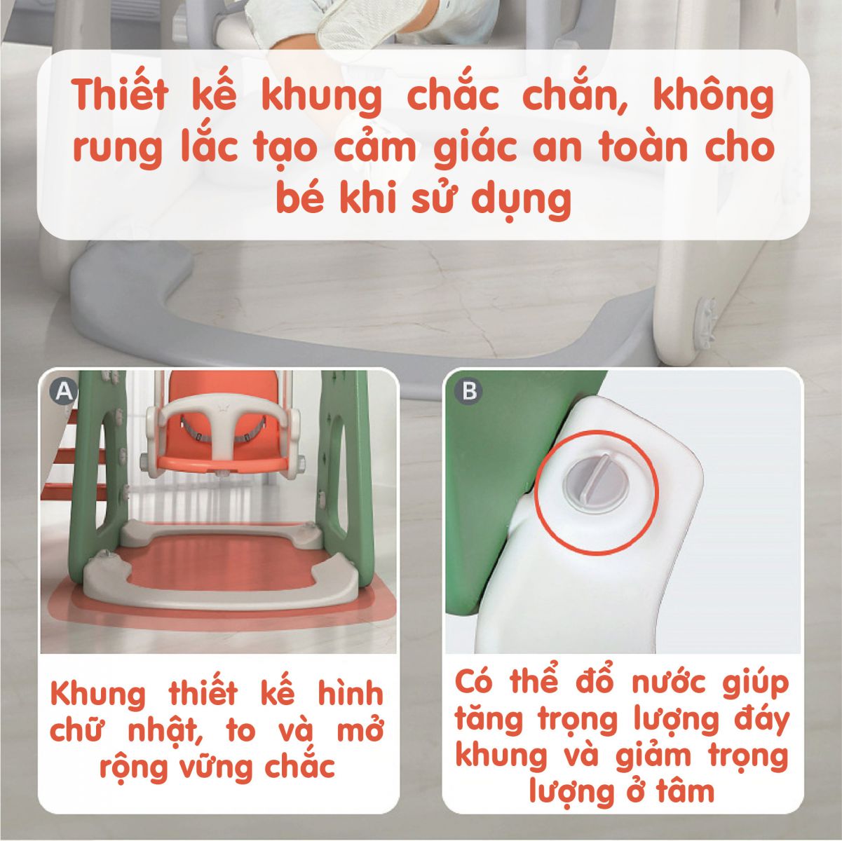 Cầu trượt Holla 5in1 2021 màu xanh