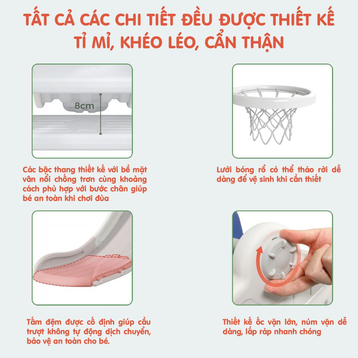 Cầu trượt Holla 5in1 2021 màu xanh