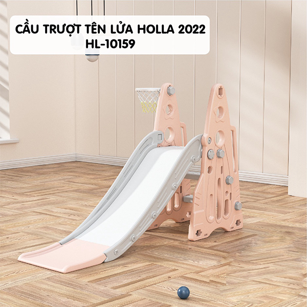 Cầu trượt tên lửa Holla màu hồng