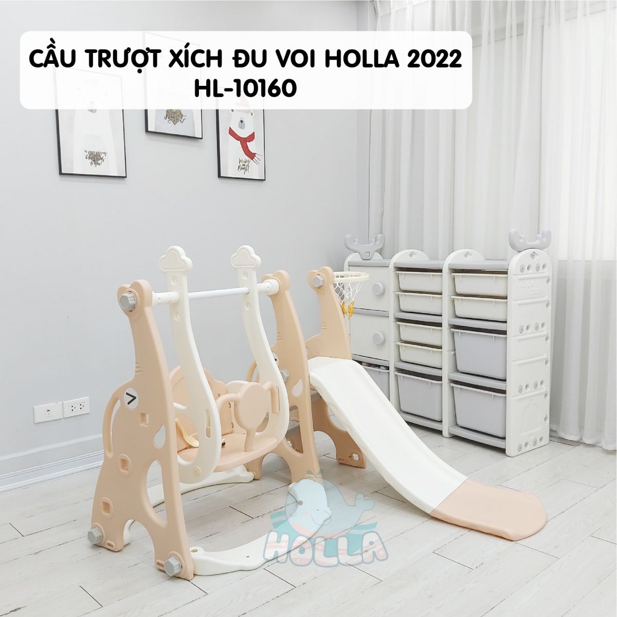 Cầu trượt xích đu voi Holla 2022 HL-10160-6
