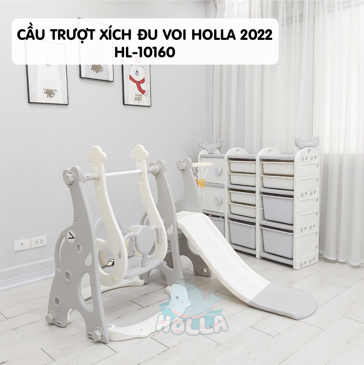 Cầu trượt xích đu voi Holla 2022 HL-10160-6