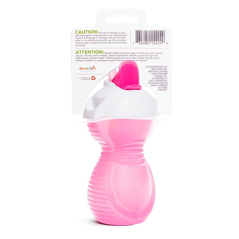 Cốc ống hút CL Munchkin 266ml màu hồng