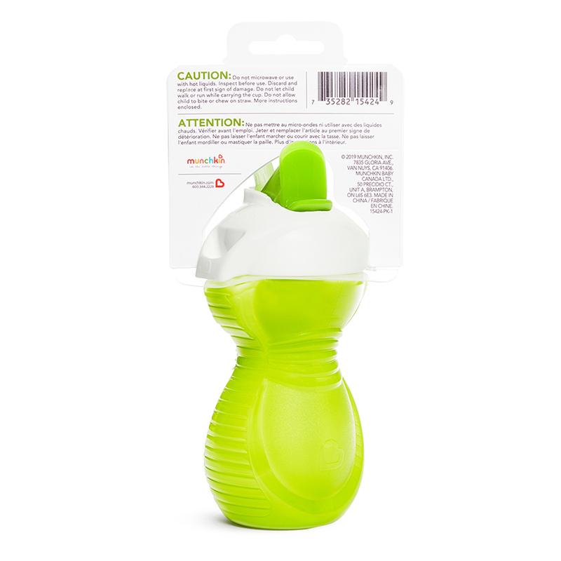 Cốc ống hút CL Munchkin 266ml màu xanh lá
