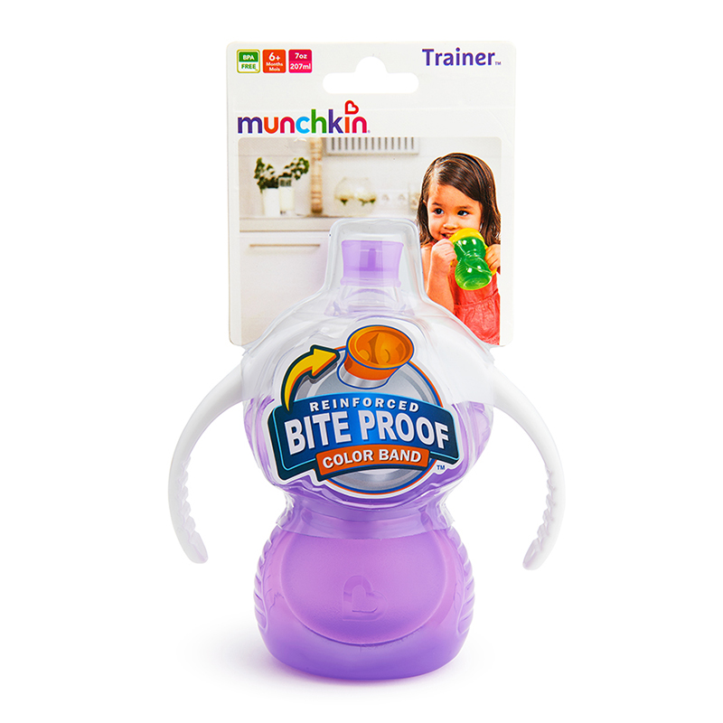 Cốc tập uống đầu siêu dai Munchkin 207ml màu tím