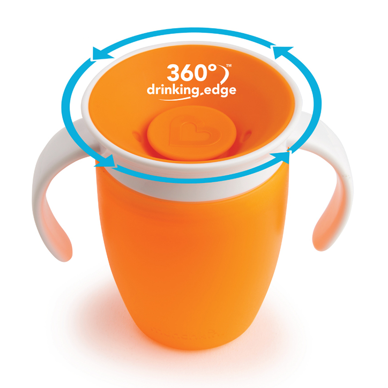 Cốc tập uống 360 độ nhỏ Munchkin 207ml màu cam