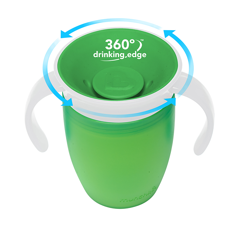 Cốc tập uống 360 độ nhỏ Munchkin 207ml màu xanh lá