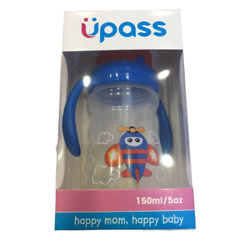 Cốc tập uống Upass có ống hút hai tay cầm 150ml 