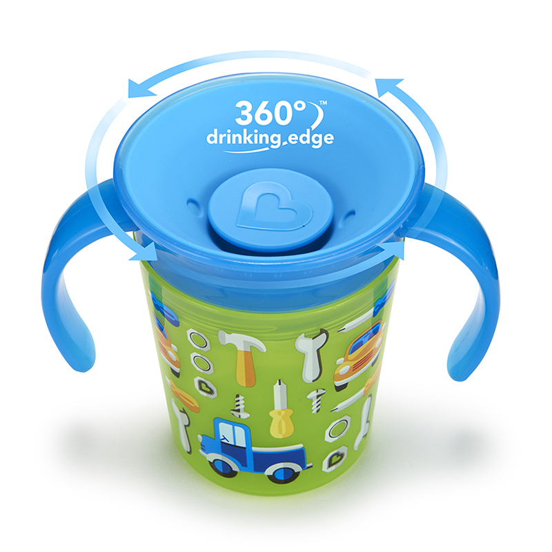 Cốc tập uống deco 360 độ Munchkin 177ml màu xanh lá - xanh lơ