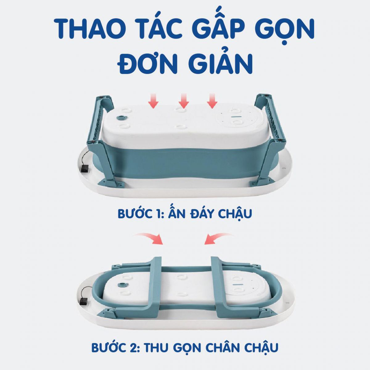 Chậu Tắm Kèm Phao Có Nhiệt Kế Holla Màu Xanh