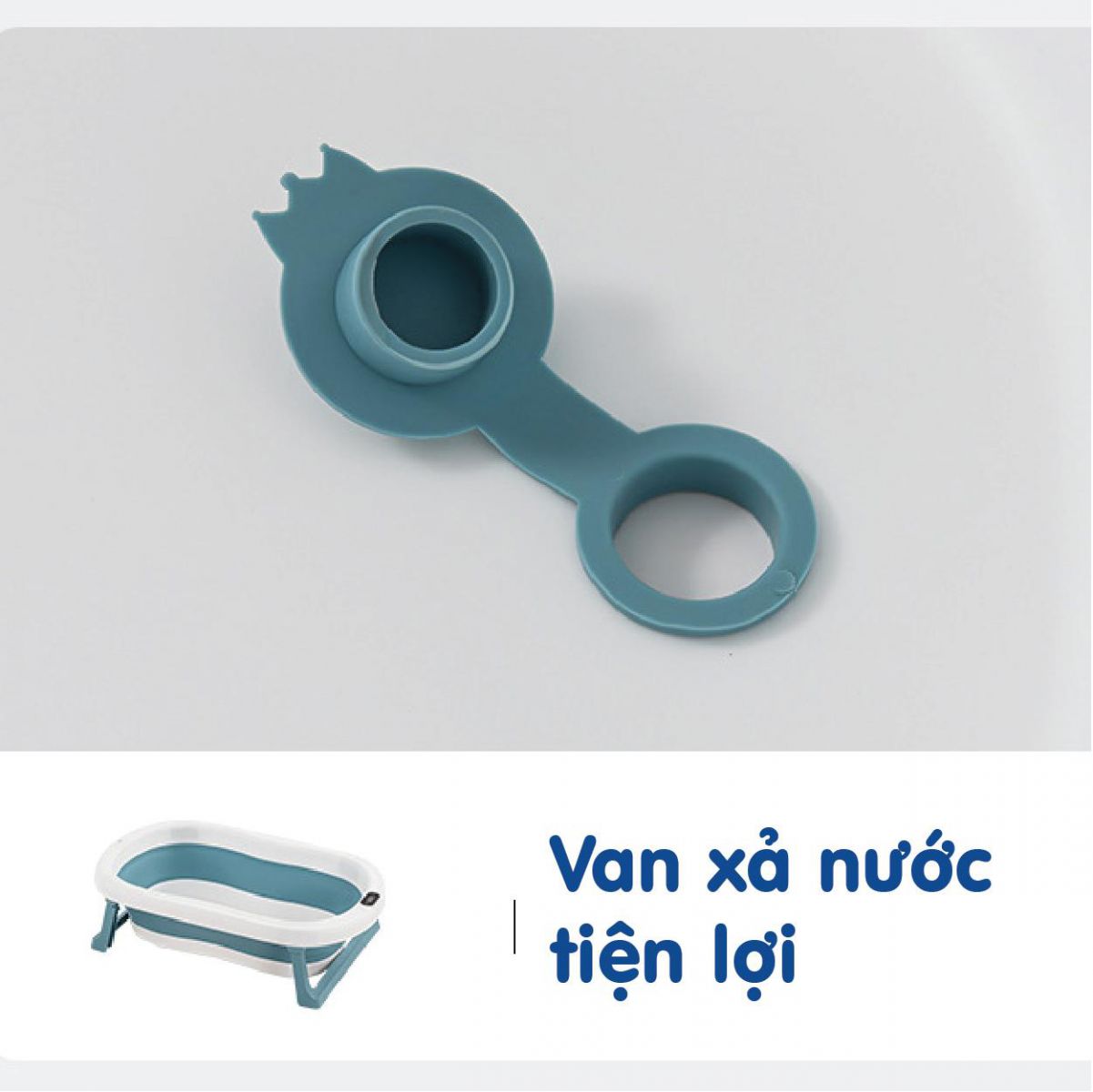 Chậu Tắm Kèm Phao Có Nhiệt Kế Holla Màu Xanh