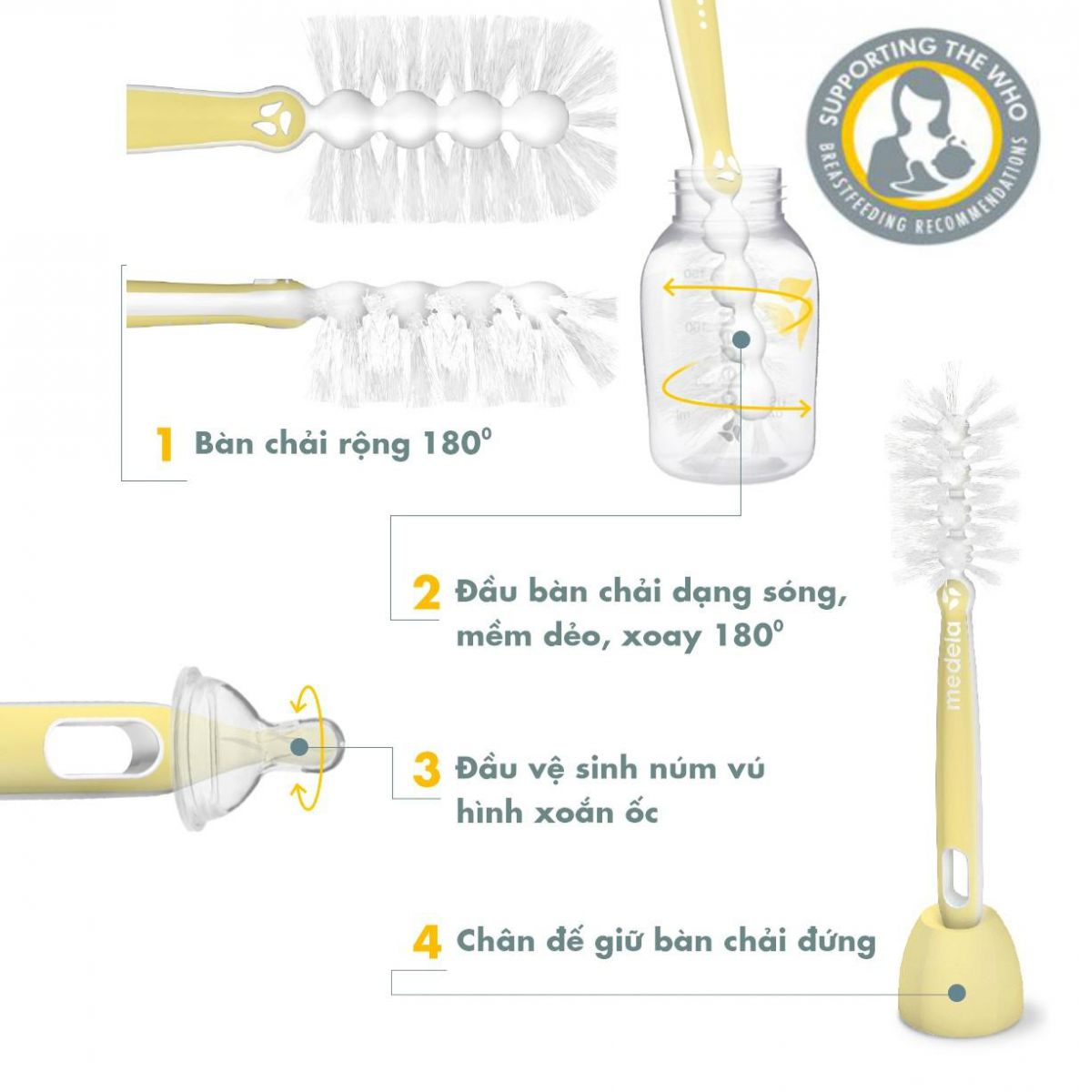 Chổi cọ bình sữa, núm vú Medela Quick Clean™