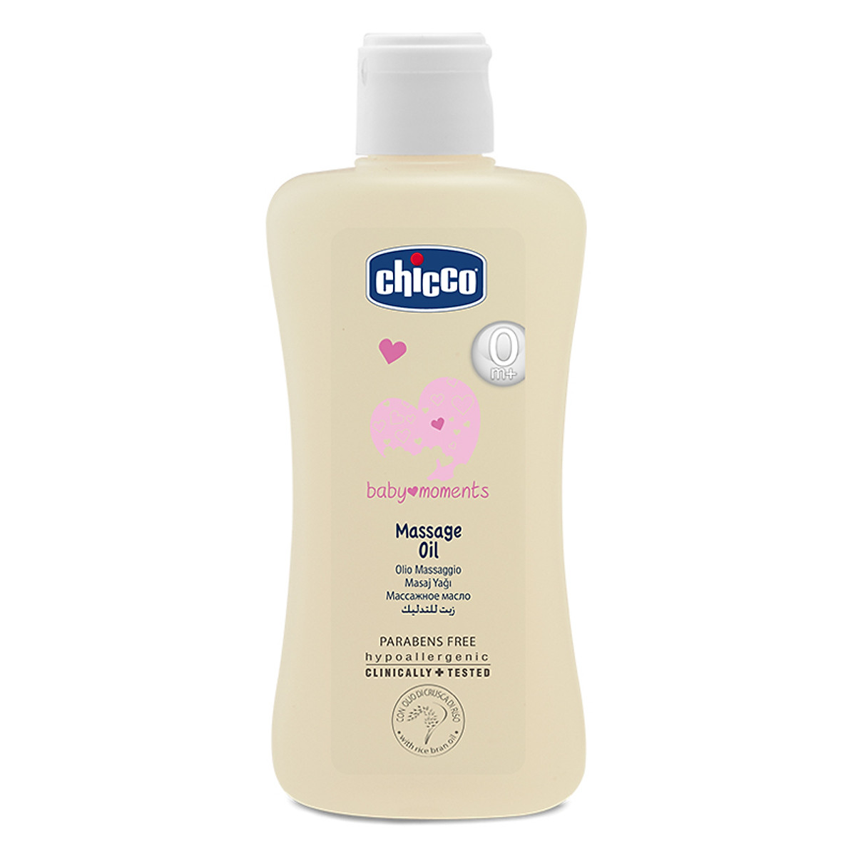 Dầu massage Chicco chiết xuất cám gạo 0M+ 200ml