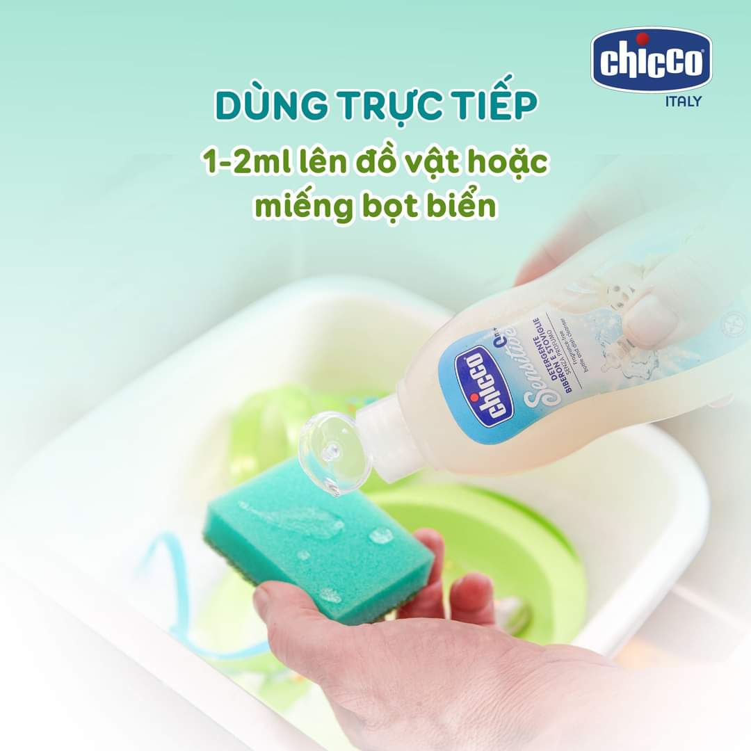 Gel rửa bình sữa Chicco chiết xuất dầu dừa tự nhiên 300ml