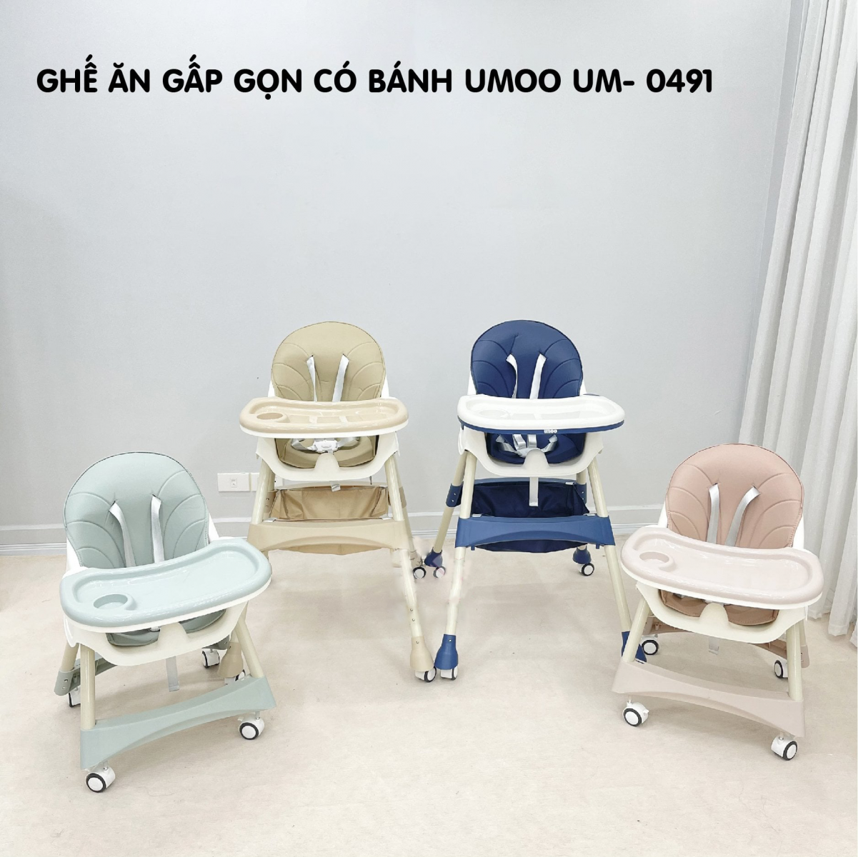 Ghế ăn gấp gọn có bánh Umoo UM-0491