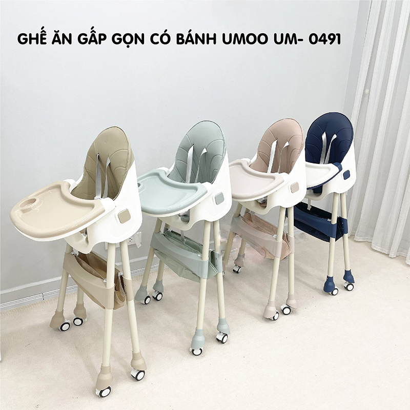 Ghế ăn gấp gọn có bánh Umoo UM-0491