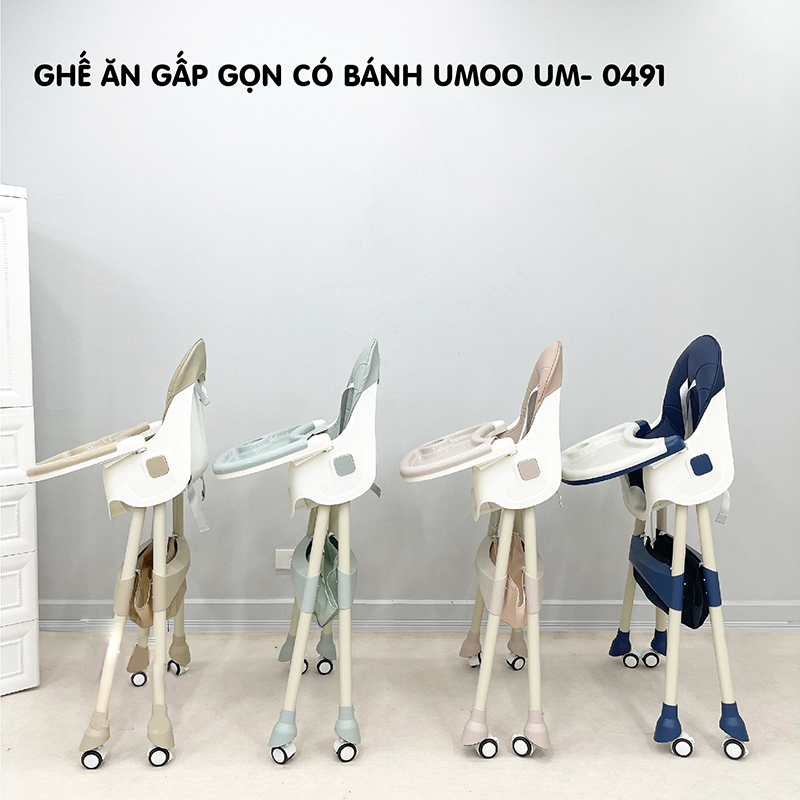 Ghế ăn gấp gọn có bánh Umoo UM-0491