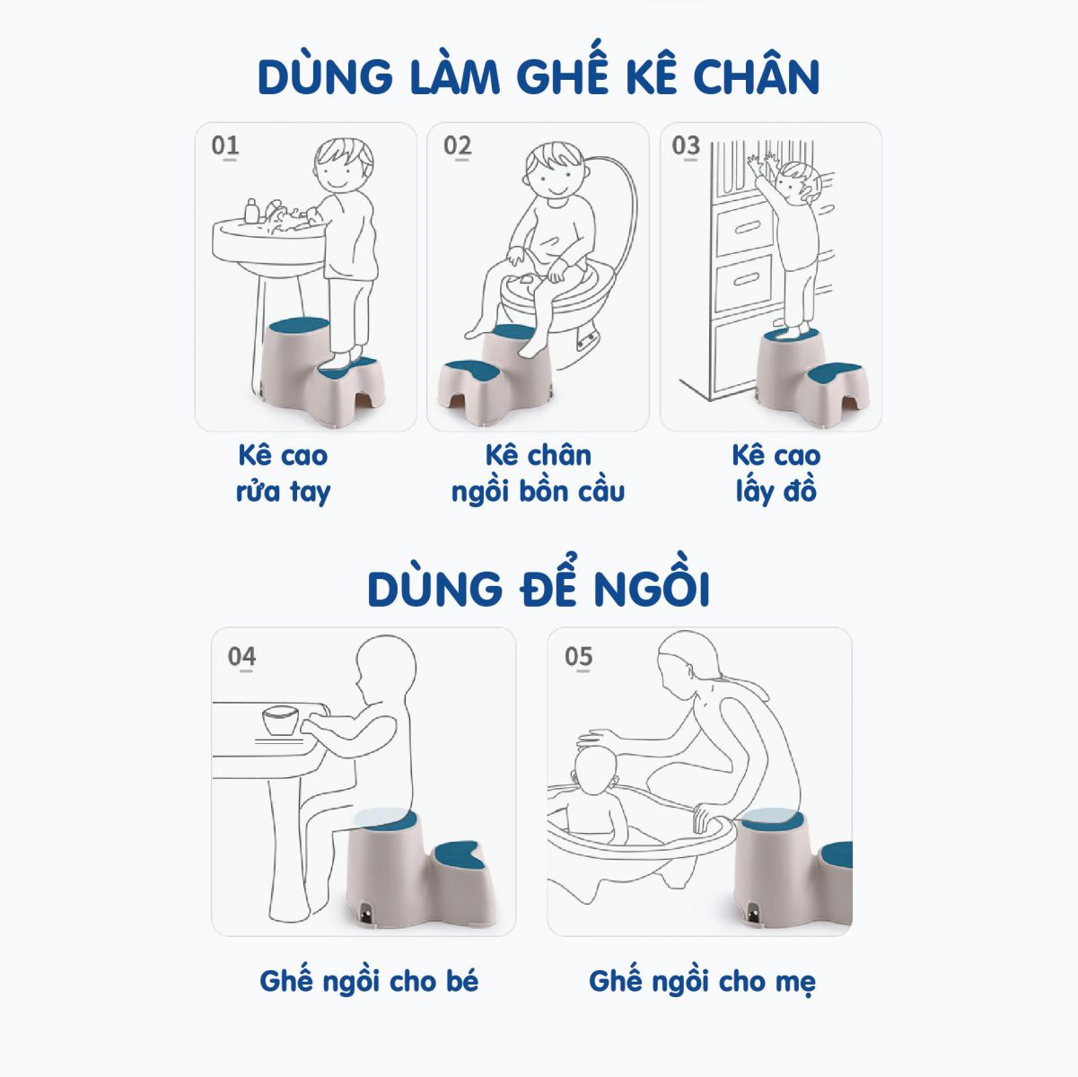 Ghế bậc Holla màu xanh