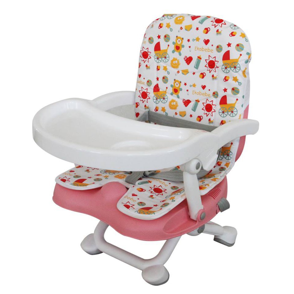 Ghế ăn du lịch điều chỉnh độ cao có nệm Mastela 1013-A - Màu hồng
