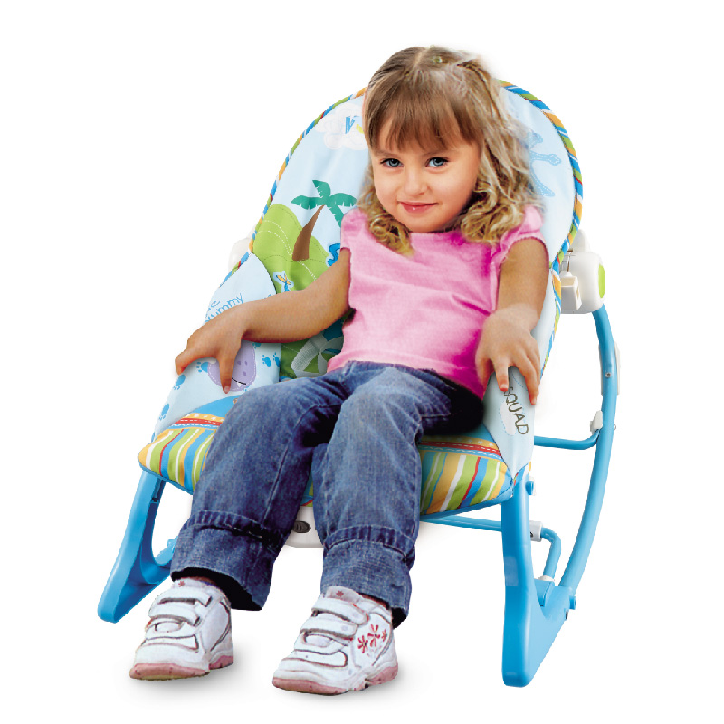 Ghế rung có nhạc và thanh đồ chơi vận động Konig Kids KK63562 - Màu xanh