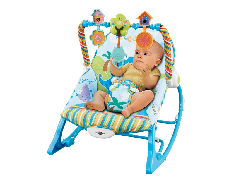 Ghế rung có nhạc và thanh đồ chơi vận động Konig Kids KK63562 - Màu xanh