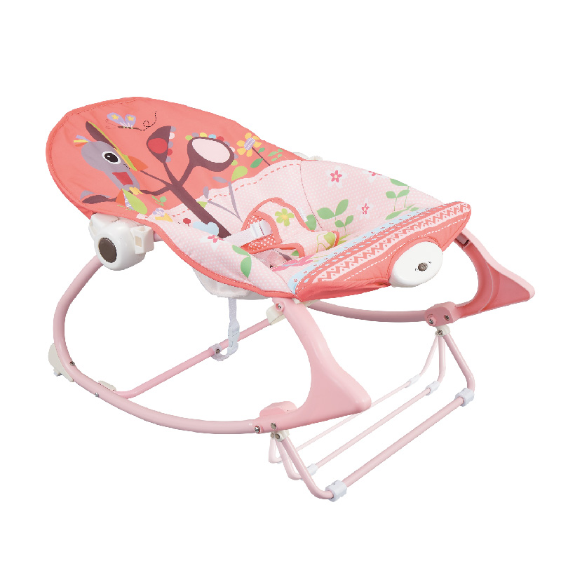 Ghế rung có nhạc và thanh đồ chơi vận động Koning Kids KK63562 - Màu Hồng