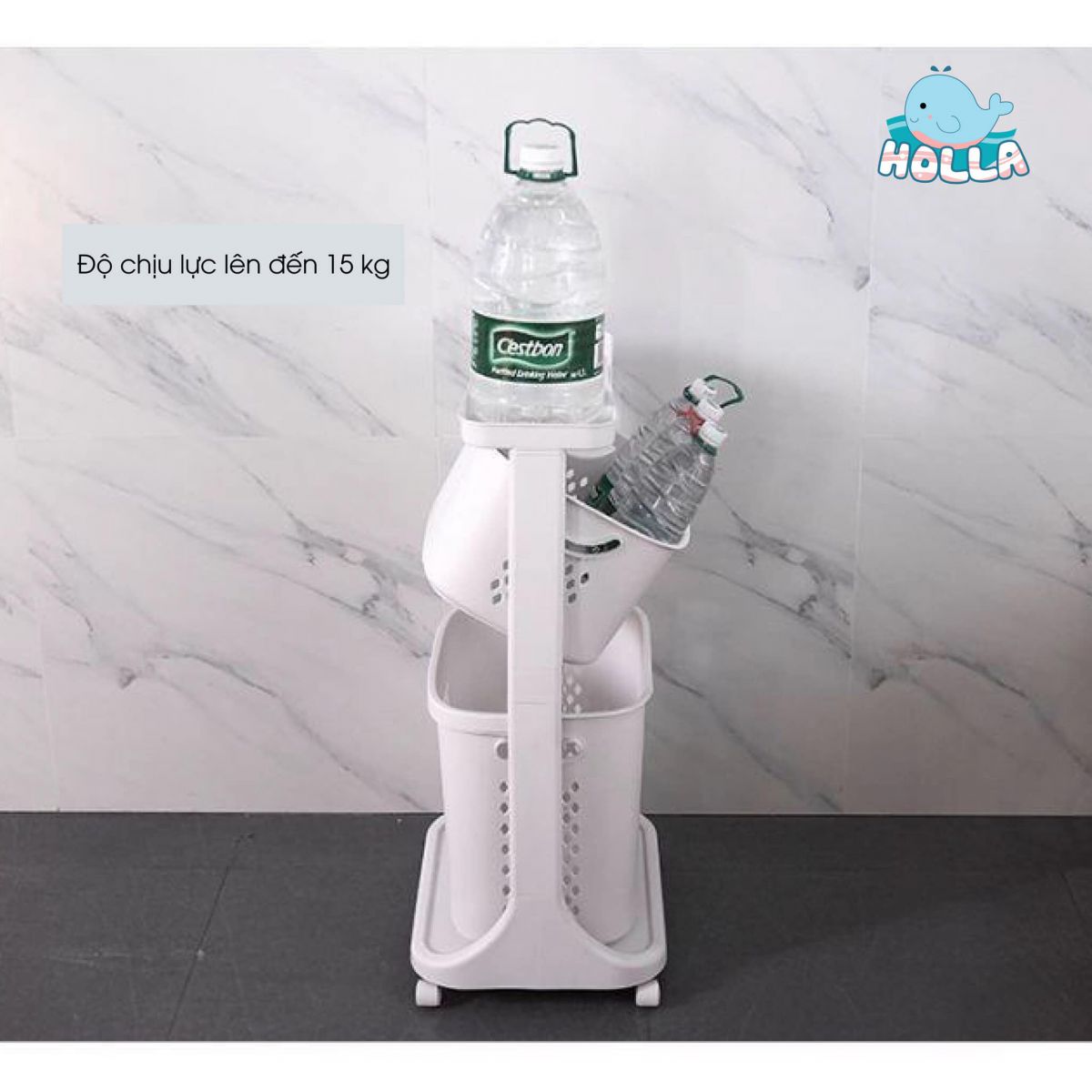 Kệ nhựa 3 tầng Holla màu trắng