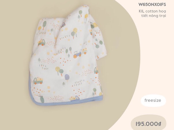 Khăn 1 lớp cotton Nous họa tiết nông trại