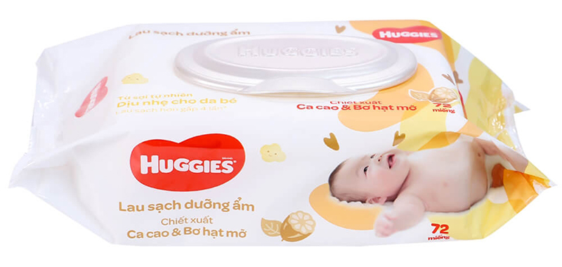 Khăn giấy ướt Huggies có mùi 72 miếng