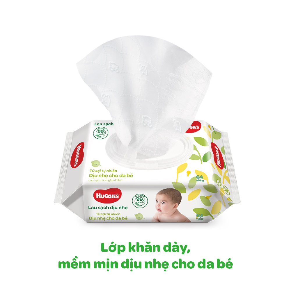 Khăn giấy ướt Huggies không mùi 64 miếng