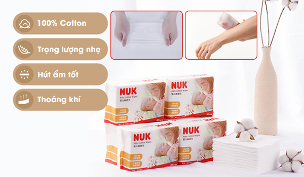Khăn vải khô đa năng NUK 6 gói