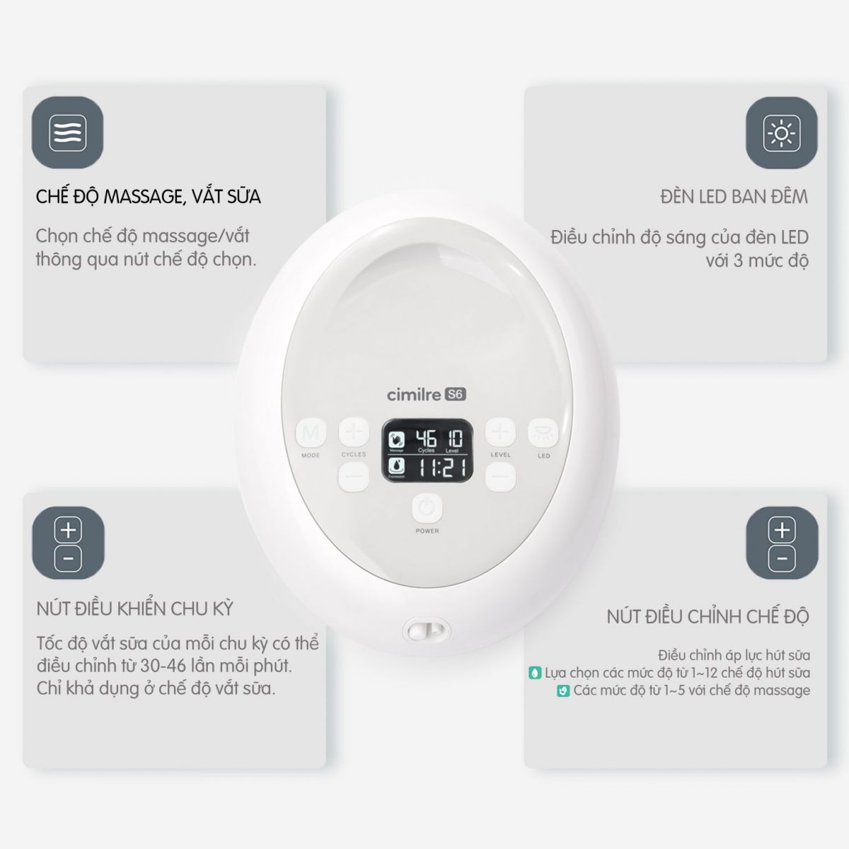 Máy hút sữa Cimilre S6 chuyên dụng dùng trong bệnh viện